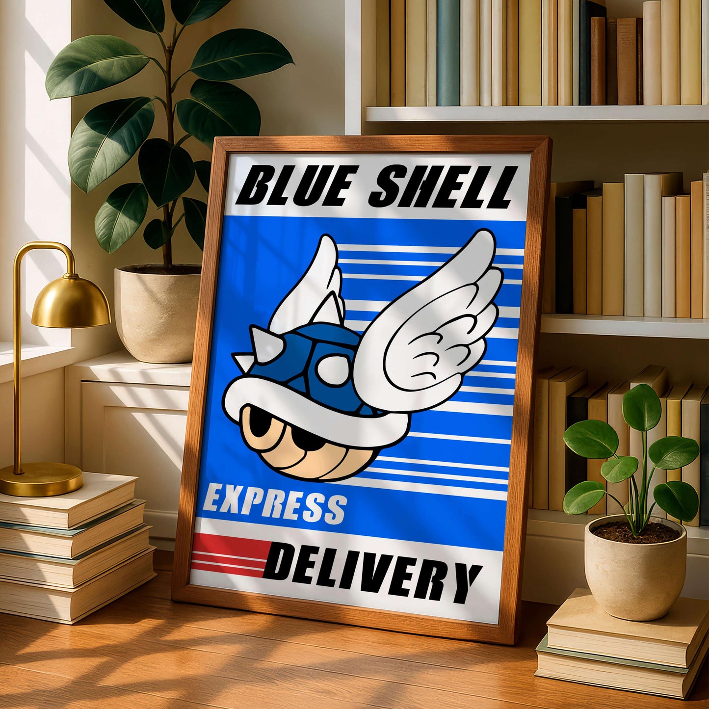 Mario Blue Shell Poster, Gaming Wall Art, Funny Gamer Print, Teen & Kids Bedroom