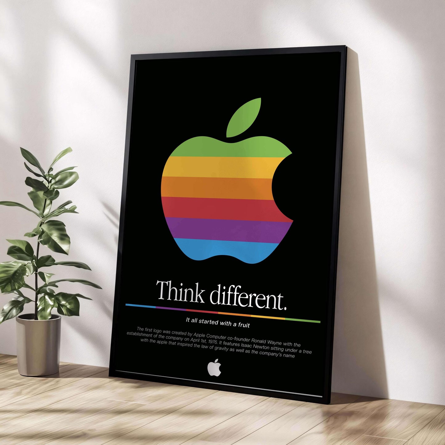 Epic Poster Logo Apple 1976 Black, Wall Decor, Logo Printable Art For Lovers & Office