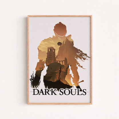 Dark Fantasy Silhouette Poster, Medieval Castle Wall Art, Minimal Aesthetic Print