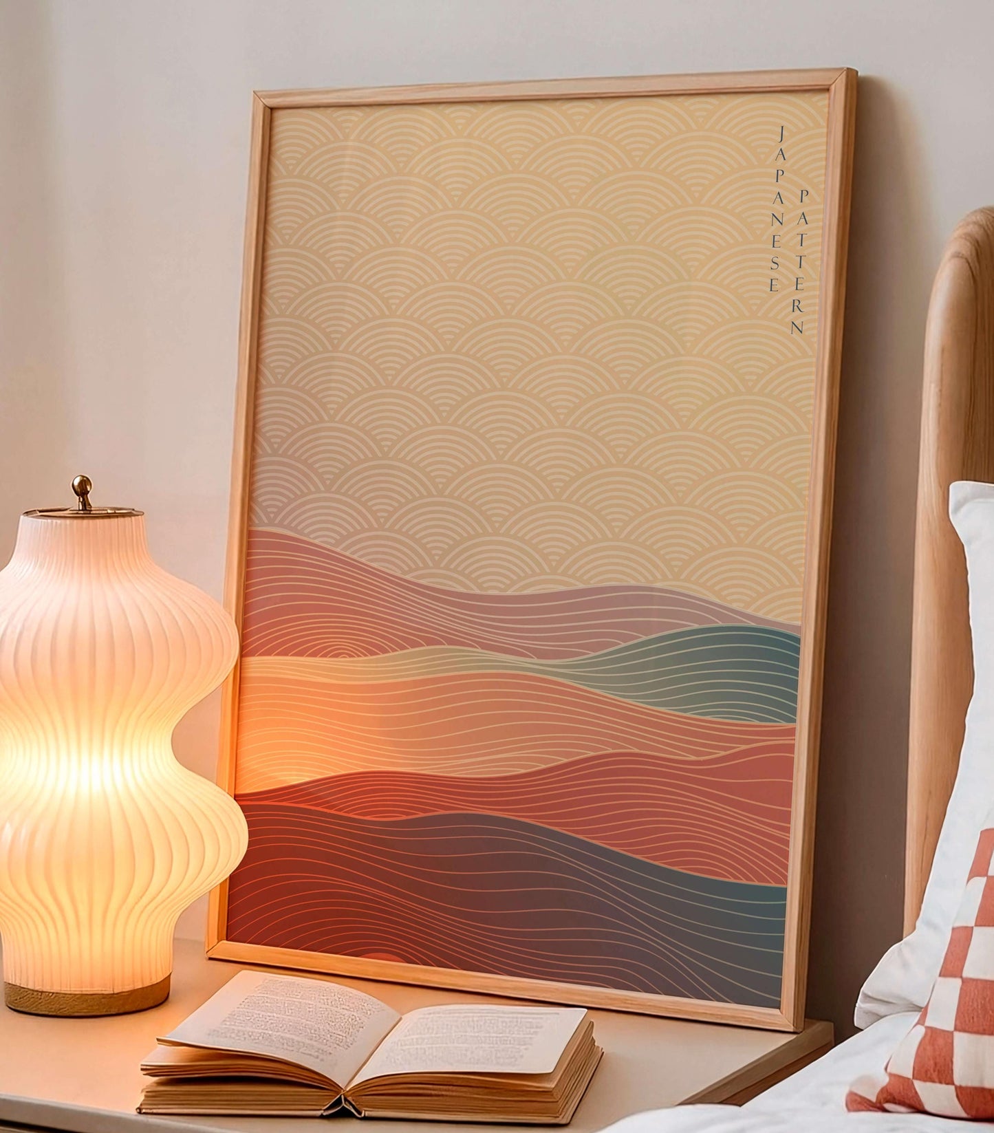 Japanese Abstract Landscape Print, Zen Pattern, Neutral Modern Wall