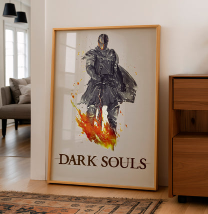 Dark Fantasy Knight Poster, Medieval Warrior Wall Art