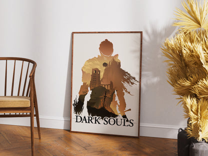 Dark Fantasy Silhouette Poster, Medieval Castle Wall Art, Minimal Aesthetic Print