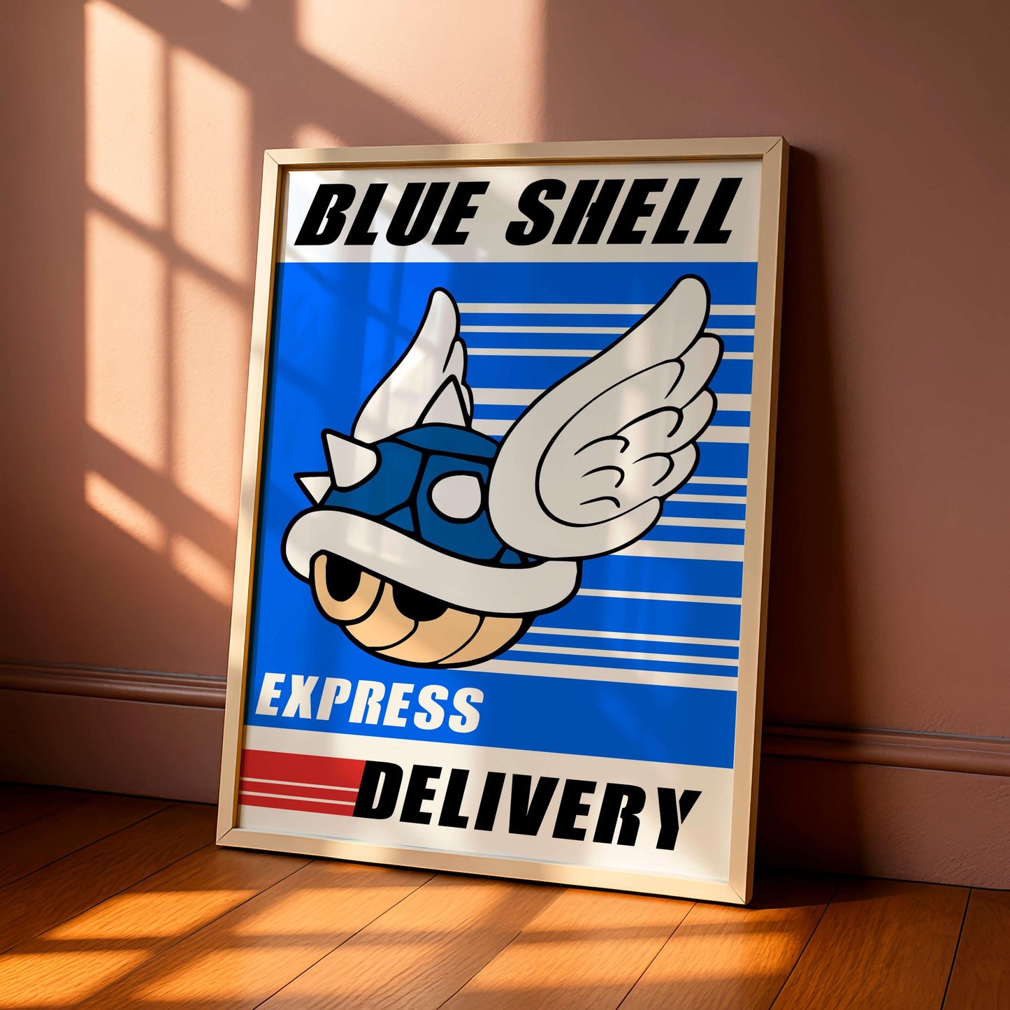 Mario Blue Shell Poster, Gaming Wall Art, Funny Gamer Print, Teen & Kids Bedroom