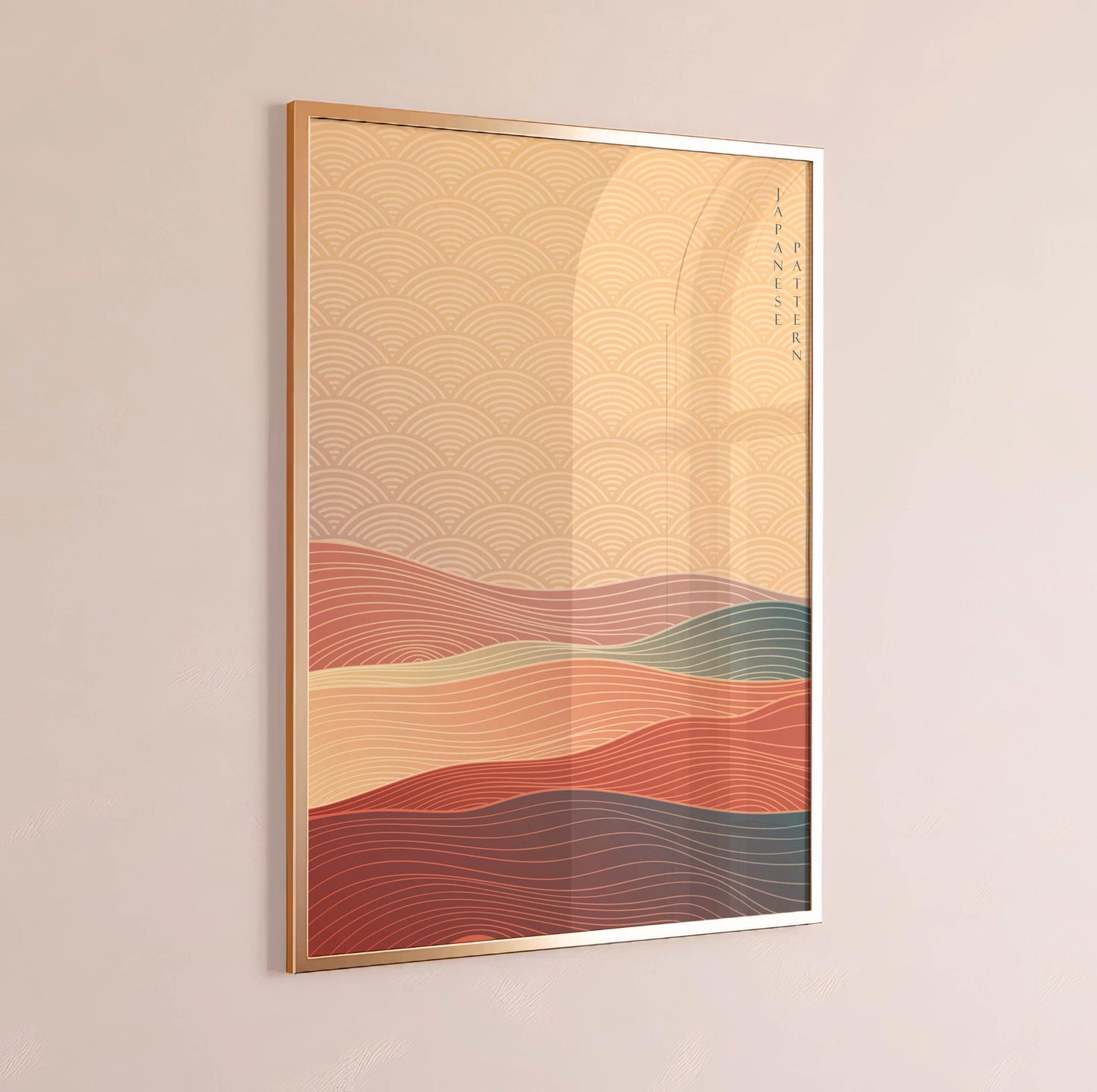 Japanese Abstract Landscape Print, Zen Pattern, Neutral Modern Wall