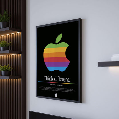 Epic Poster Logo Apple 1976 Black, Wall Decor, Logo Printable Art For Lovers & Office