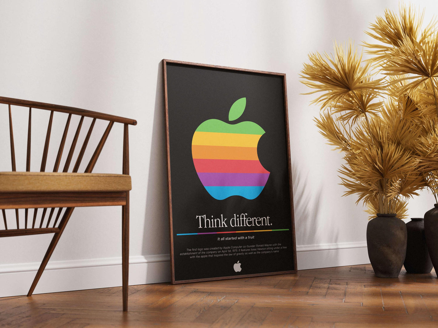 Epic Poster Logo Apple 1976 Black, Wall Decor, Logo Printable Art For Lovers & Office