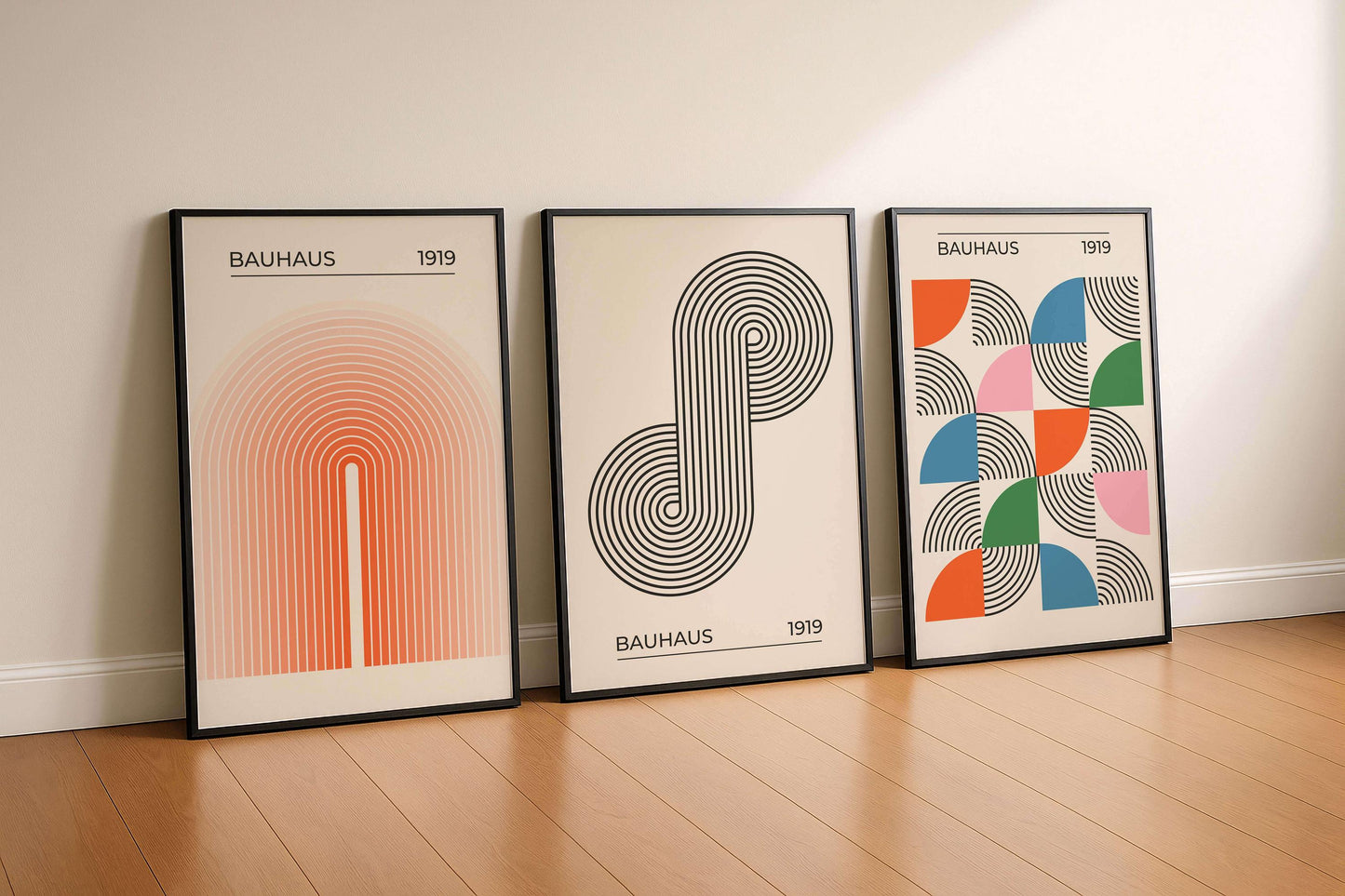 Bauhaus Wall Art Set: Retro Abstract Exhibition Posters