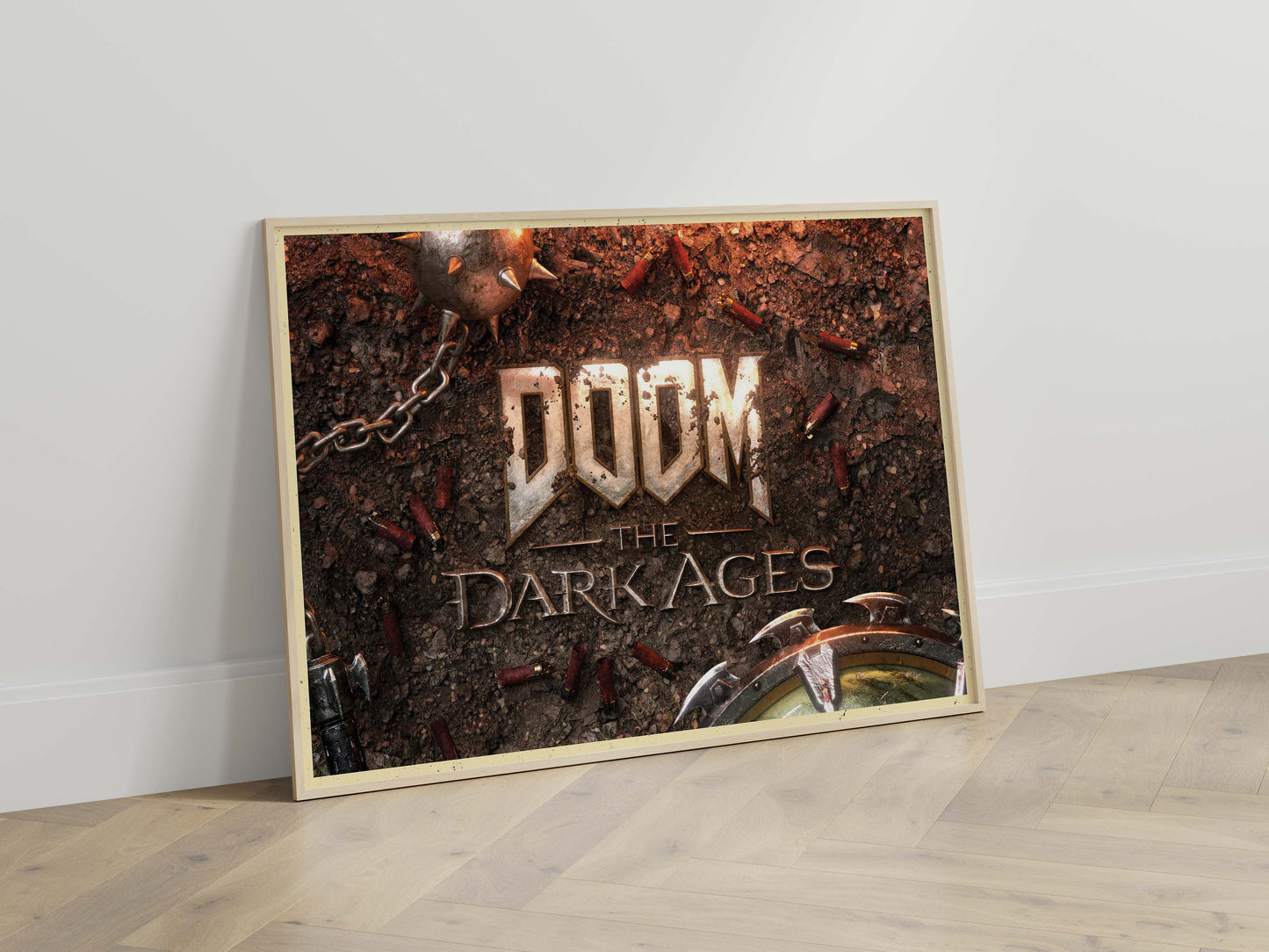 Doom Eternal Slayer Poster Retro Sci Fi Wall Art Futuristic Gamer Room Decor Demon Action Print