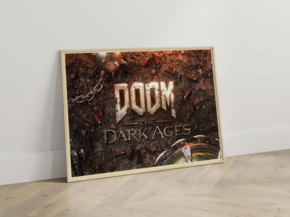 Doom Eternal Slayer Poster Retro Sci Fi Wall Art Futuristic Gamer Room Decor Demon Action Print