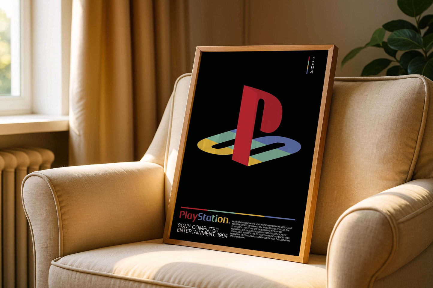 Playstation Logo Art Print Black, Modern Digital Poster For Gamers, Printable Ps Logo Wall Art