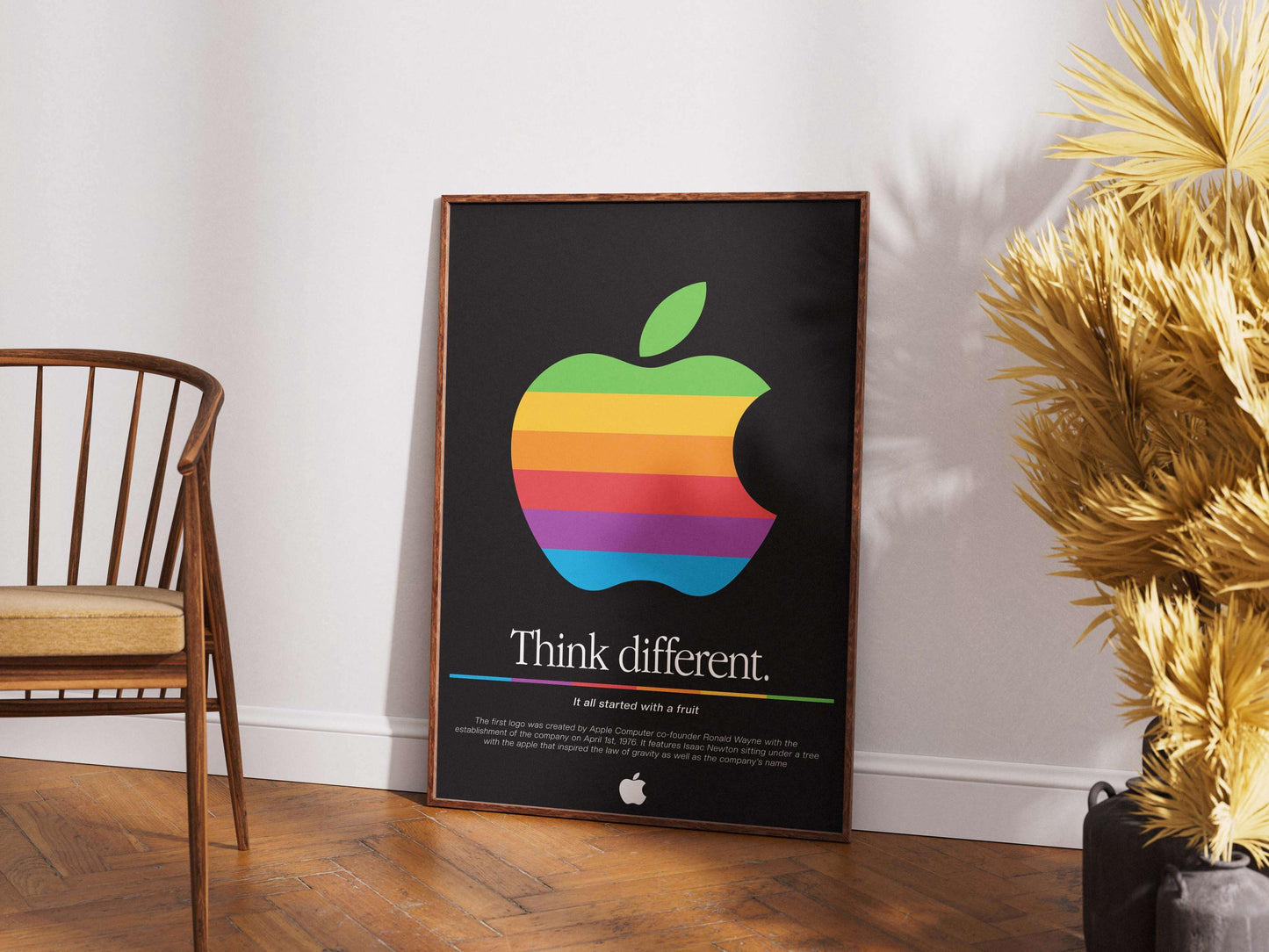 Epic Poster Logo Apple 1976 Black, Wall Decor, Logo Printable Art For Lovers & Office