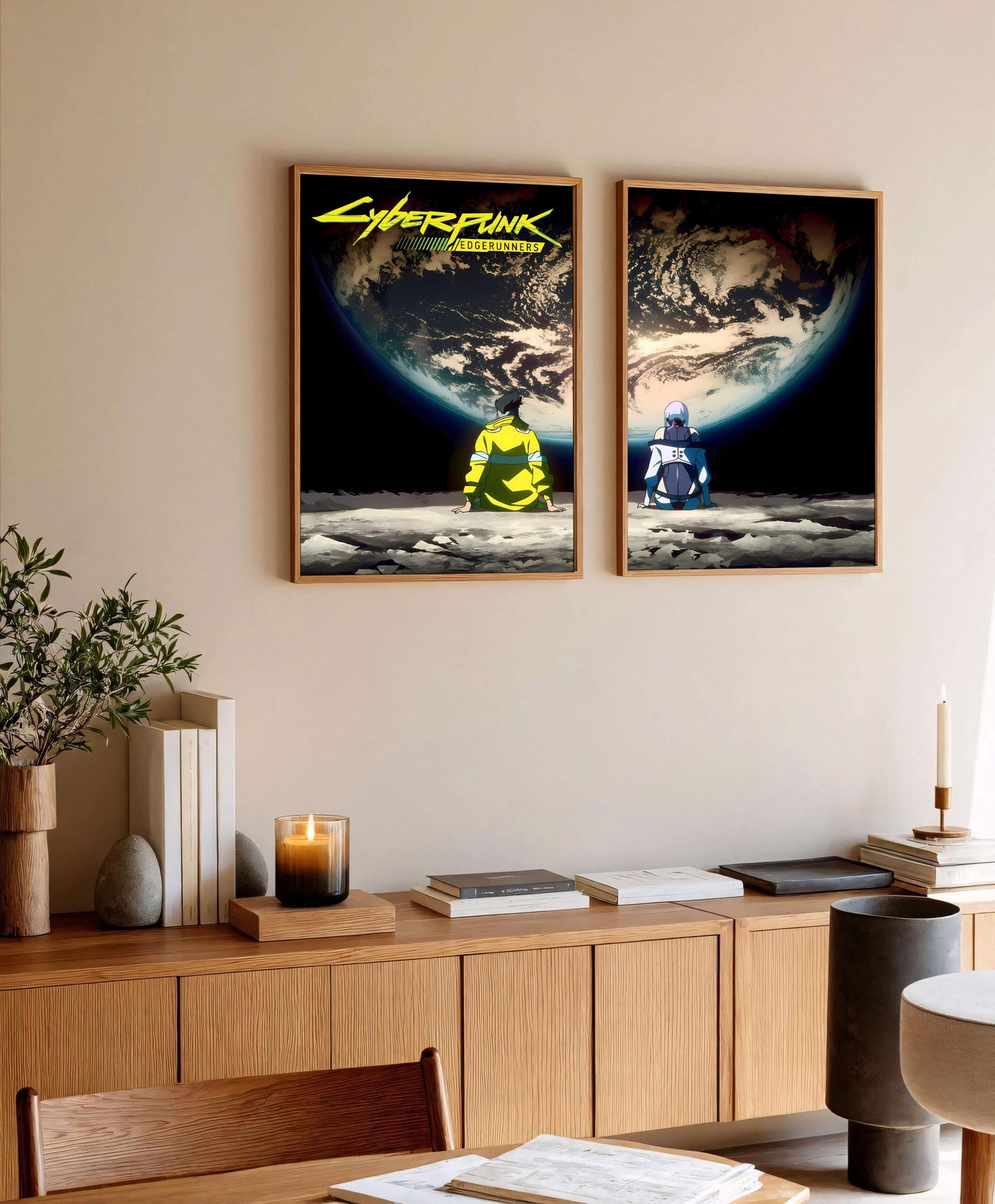 Cyberpunk edgerunners Poster Art Print Set 2, Anime Wall Art Print