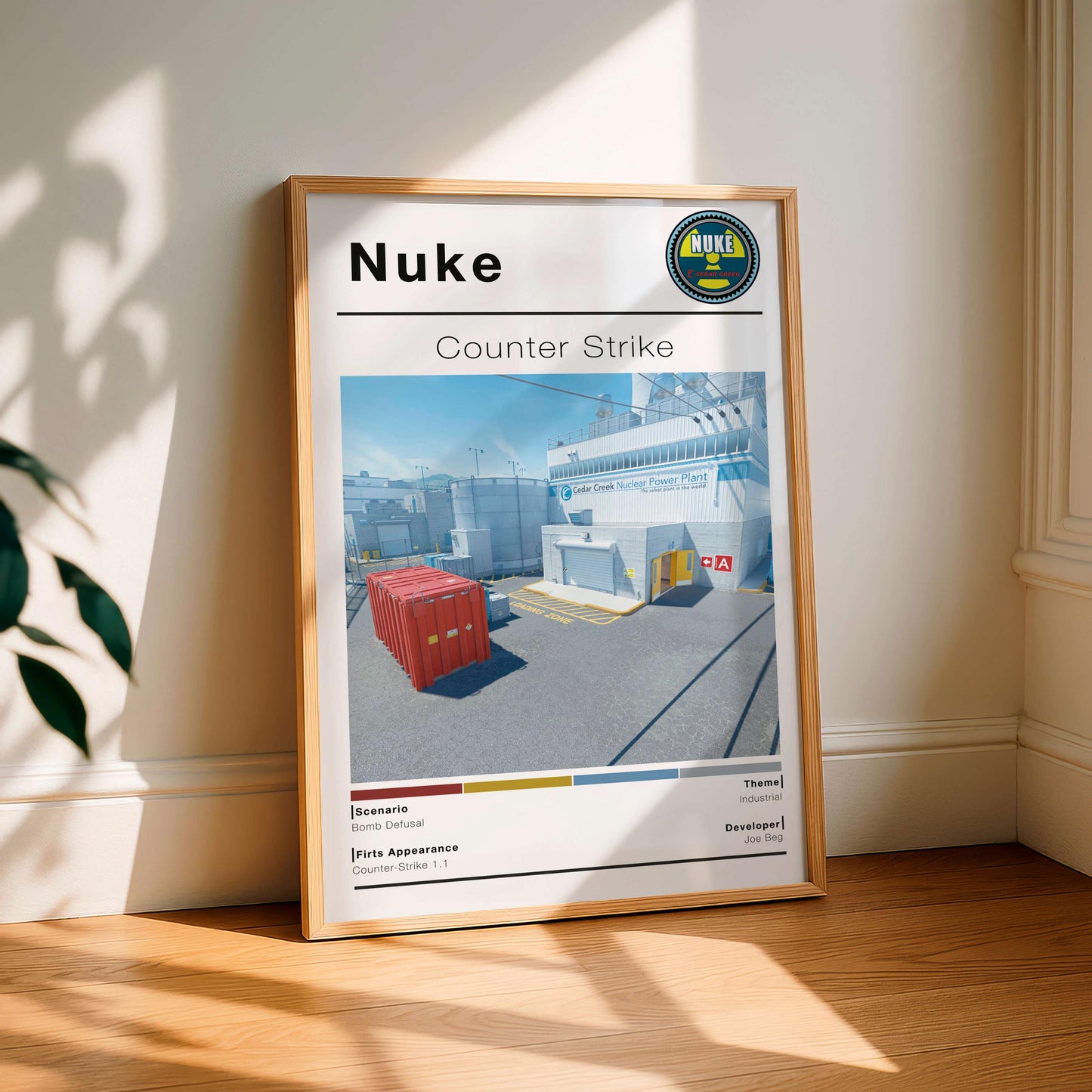 Poster Csgo Nuke Map, Minimalist Fps Game Wall Art, Gaming Room Decor