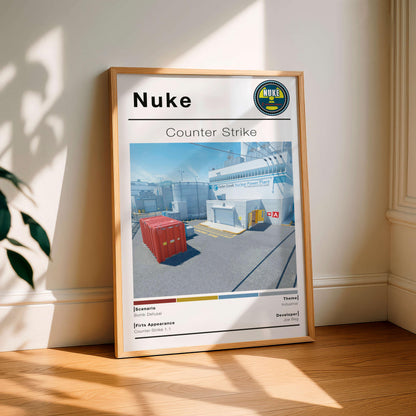 Poster Csgo Nuke Map, Minimalist Fps Game Wall Art, Gaming Room Decor