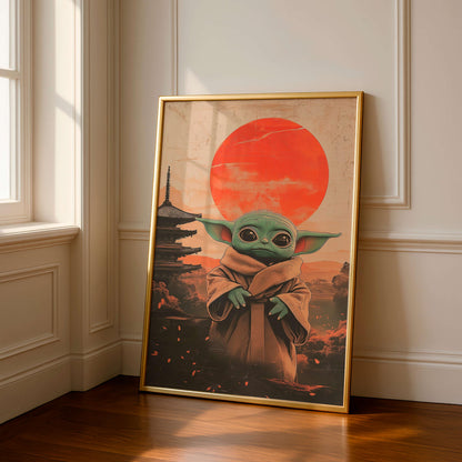 Japanese Sci, Fi Alien Art Print, Cozy Geek Room Decor