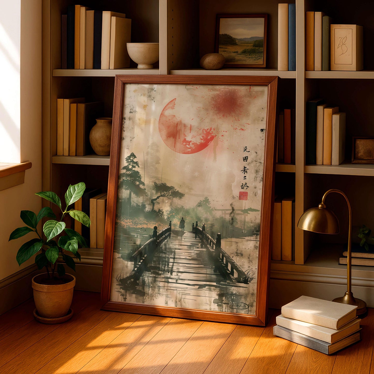 Silent Journey, Japanese Zen Wall Art, Minimalist Landscape Poster