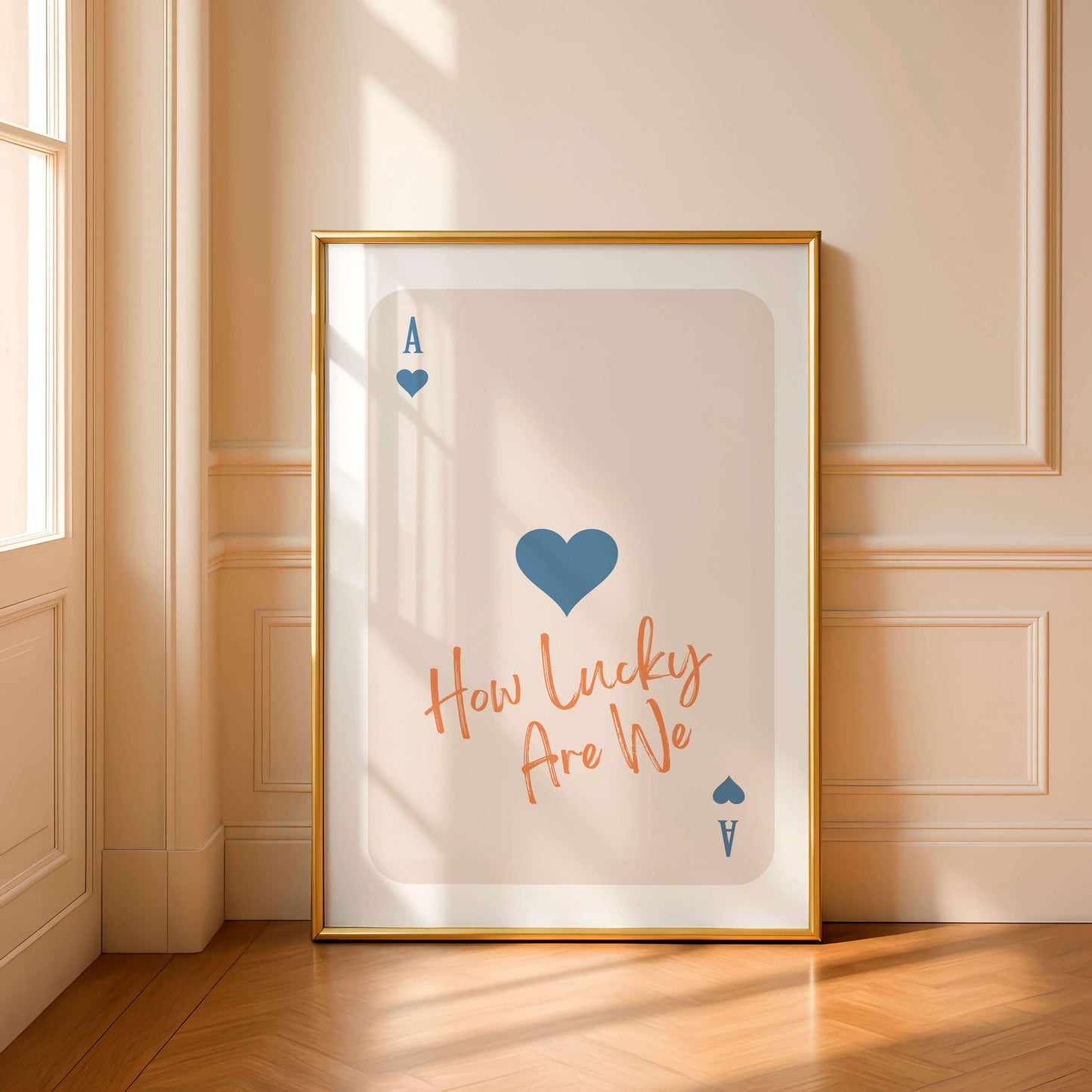 How Lucky Are We Poster, Romantic Quote Wall Art, Home Decor