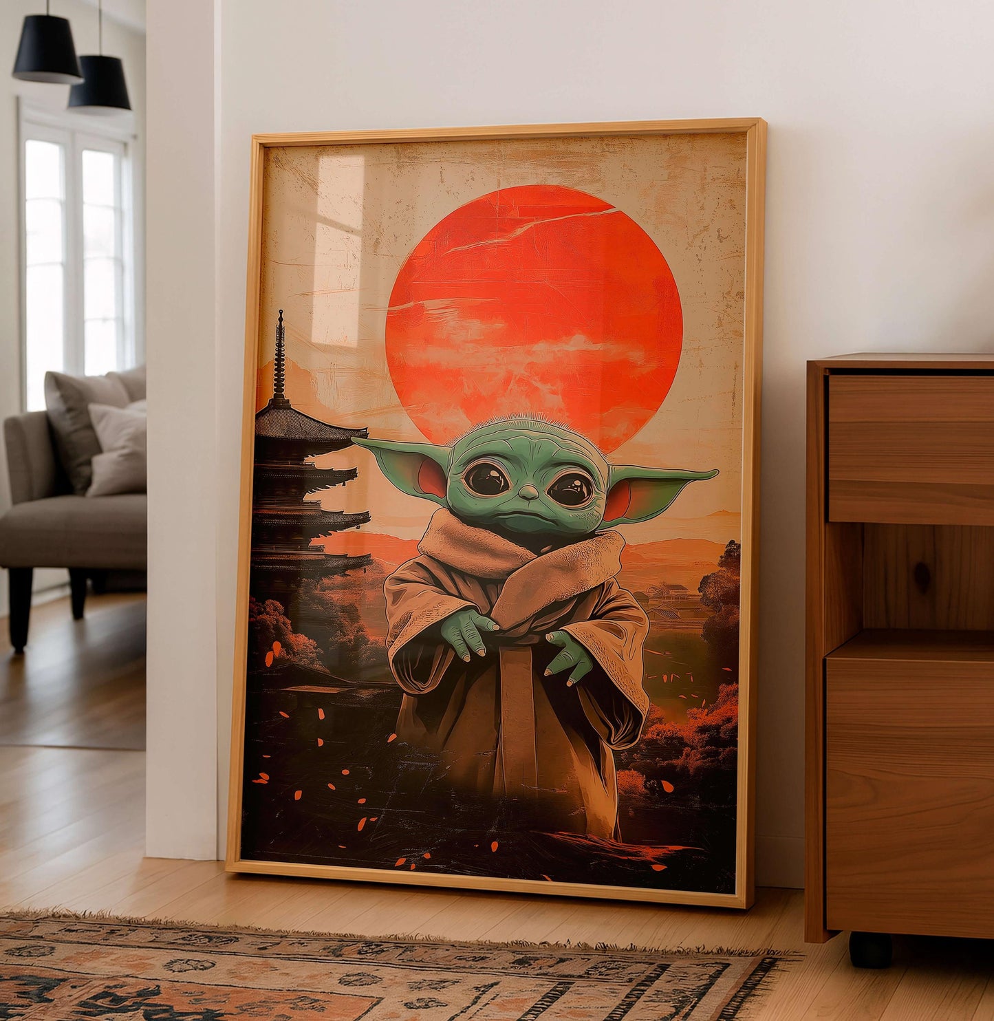 Japanese Sci, Fi Alien Art Print, Cozy Geek Room Decor