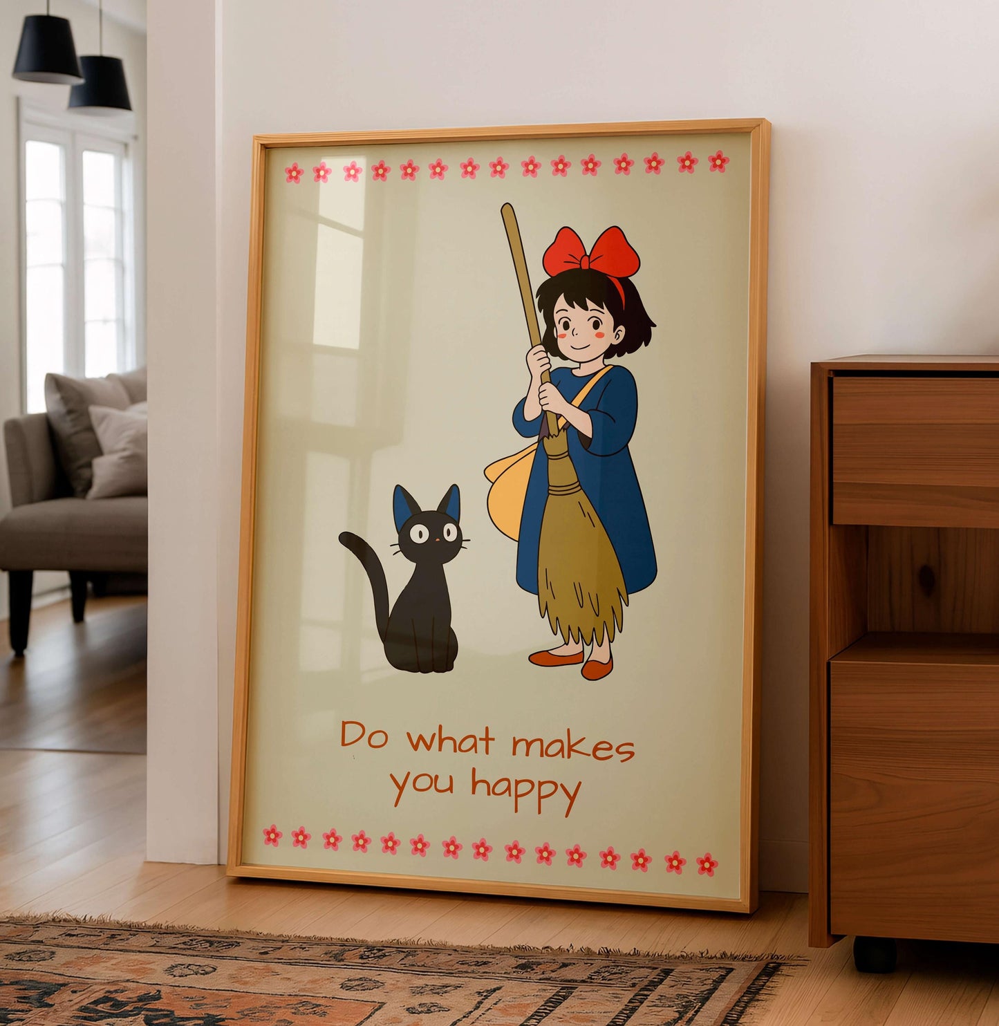 Poster Kiki's Delivery Service, Japanese Anime Art, Printed Wall Art