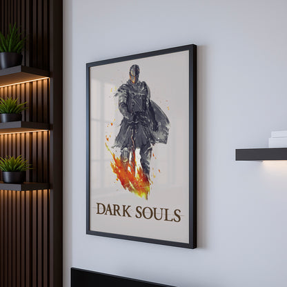 Dark Fantasy Knight Poster, Medieval Warrior Wall Art