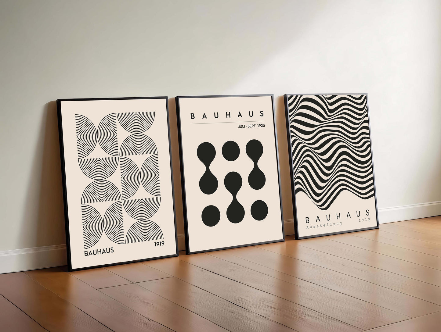 Bauhaus Wall Art Set 3 Retro Abstract Exhibition Posters