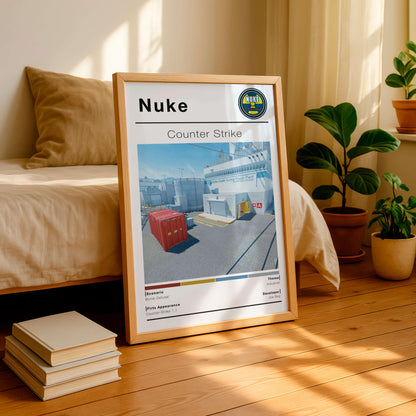 Poster Csgo Nuke Map, Minimalist Fps Game Wall Art, Gaming Room Decor
