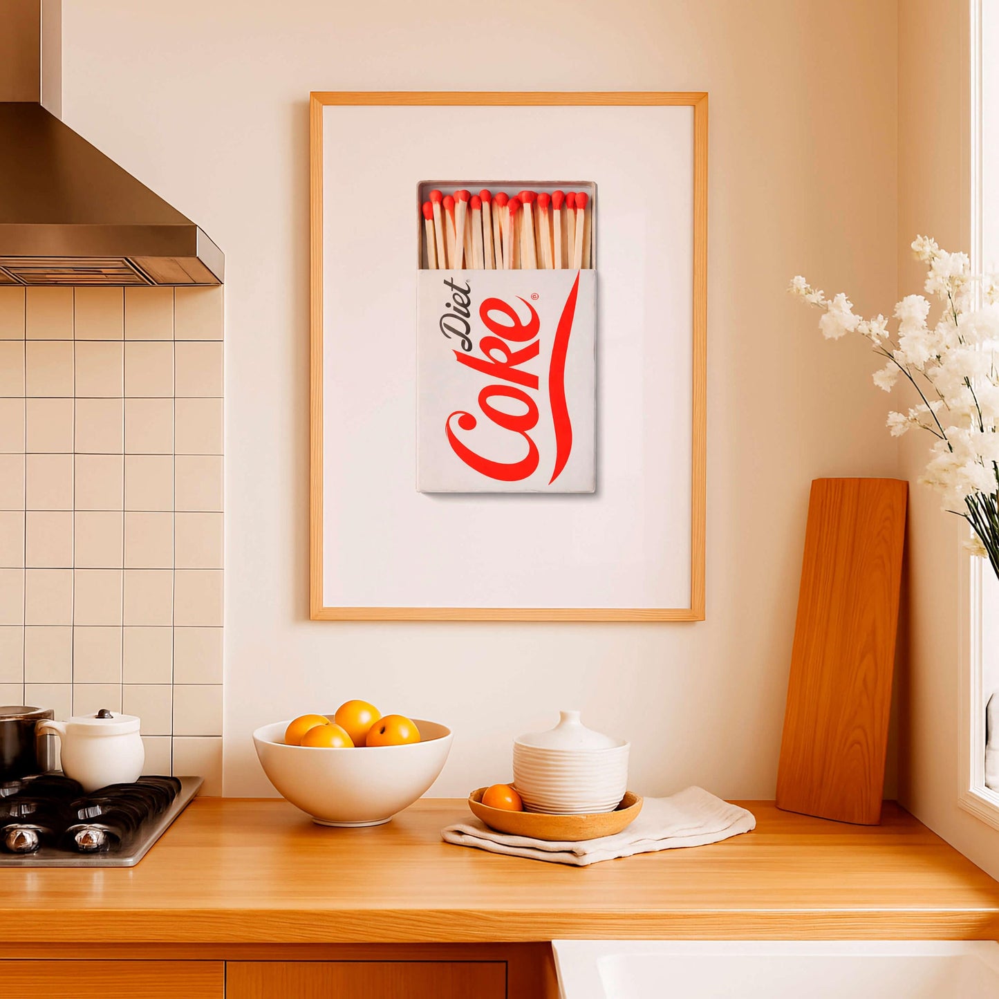Diet Coke Poster, Retro Kitchen Wall Art, Minimalist Drink Print