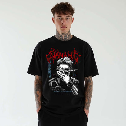 Nanami Kento Dark Streetwear Jujutsu Kaisen Jjk Metal Logo Anime Oversized Urban Anime Clothing