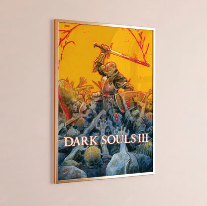 Dark Fantasy Battle Poster, Medieval Warrior Wall Art, Action Scene Print