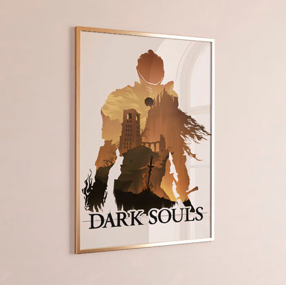 Dark Fantasy Silhouette Poster, Medieval Castle Wall Art, Minimal Aesthetic Print