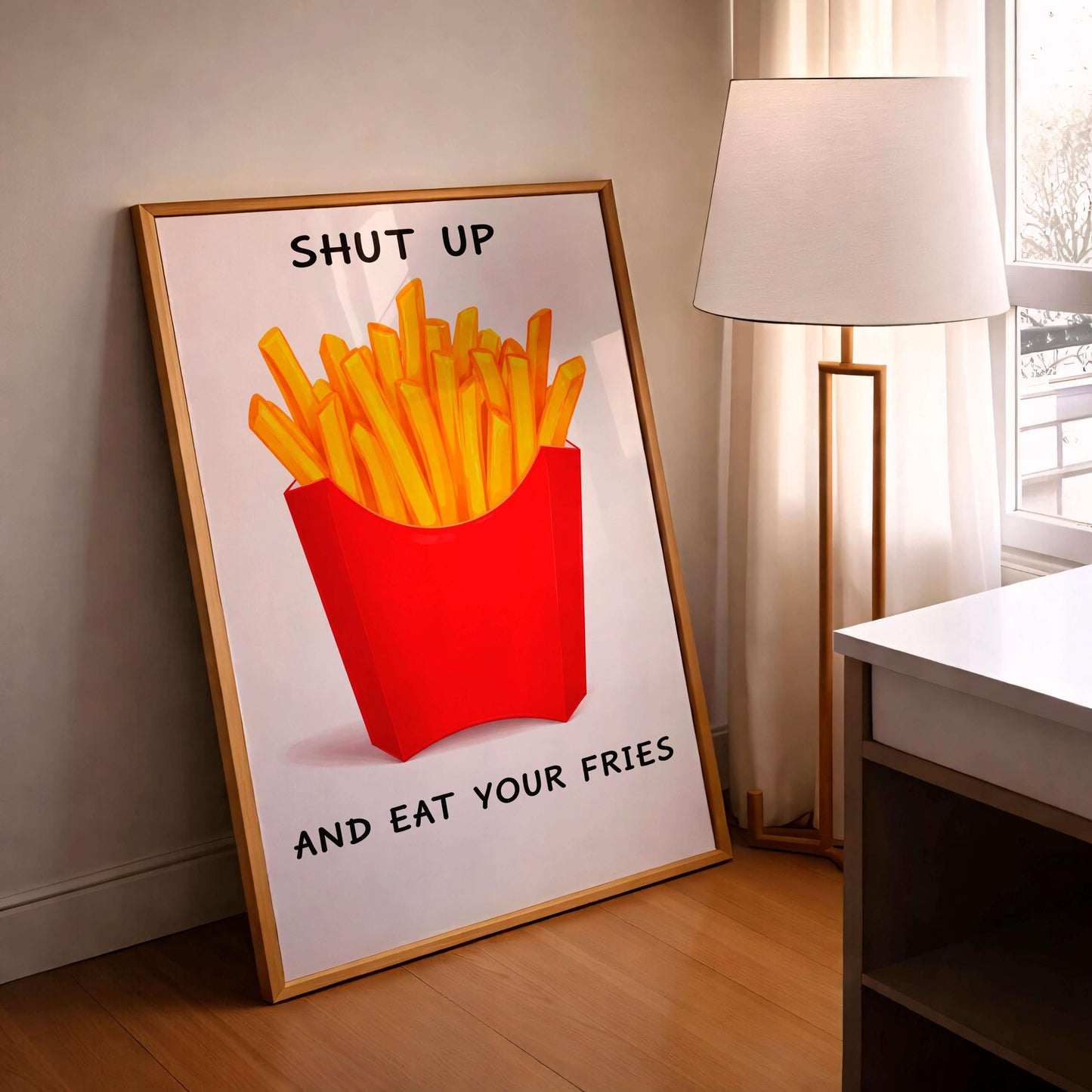 Funny Fries Poster, Kitchen Humor Art Print, Wall Art Prints