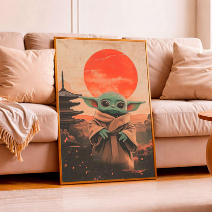 Japanese Sci, Fi Alien Art Print, Cozy Geek Room Decor
