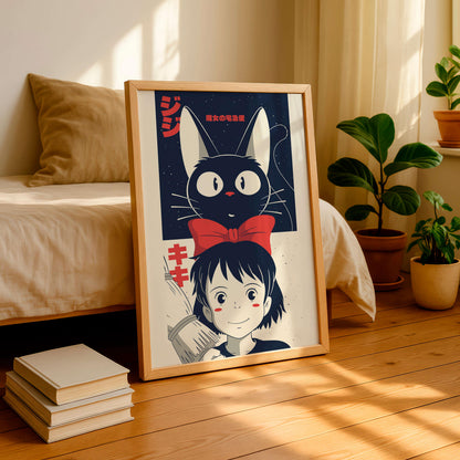 Poster Kiki's Delivery Service, Anime wall art, Gift Anime