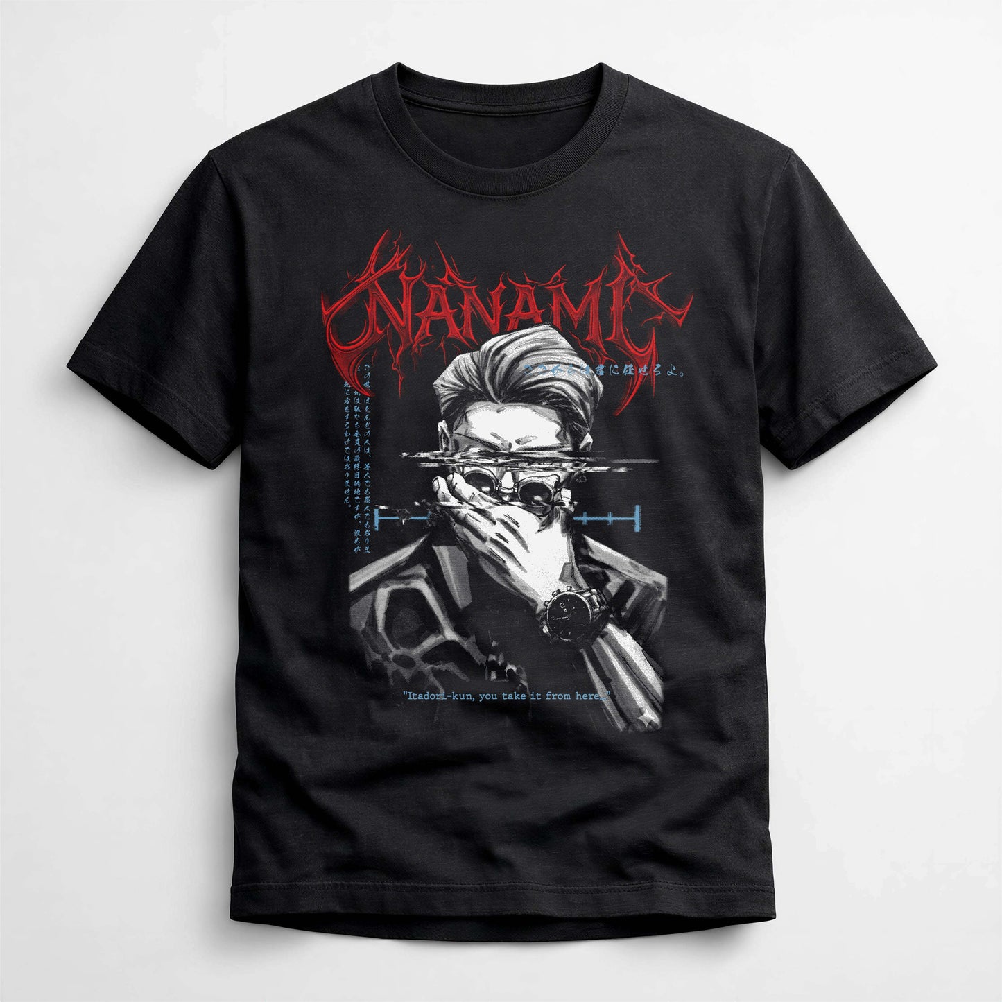 Nanami Kento Dark Streetwear Jujutsu Kaisen Jjk Metal Logo Anime Oversized Urban Anime Clothing