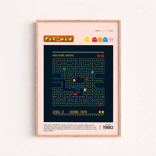 Portes Retro Pacman, Wall Art Gamer, Gift Printables
