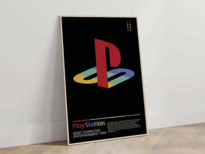 Playstation Logo Art Print Black, Modern Digital Poster For Gamers, Printable Ps Logo Wall Art