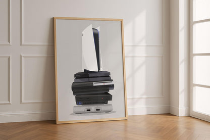 Evolution Of Gaming Consoles, Retro To Modern Game System Art