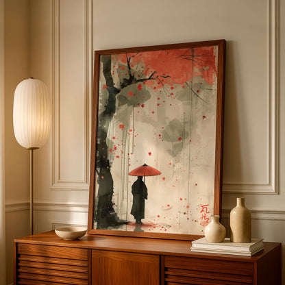 Samurai Poster, Japanese Warrior Wall Art, Modern Asian Decor