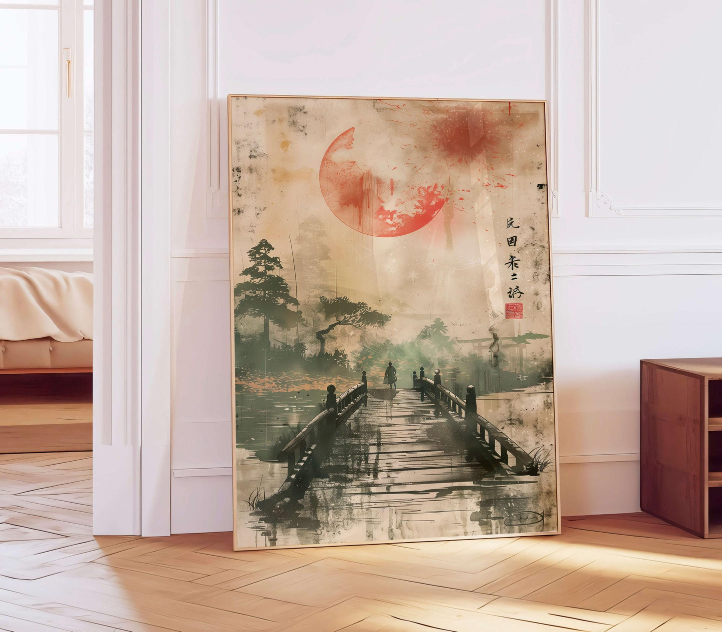 Silent Journey, Japanese Zen Wall Art, Minimalist Landscape Poster