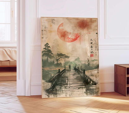 Silent Journey, Japanese Zen Wall Art, Minimalist Landscape Poster