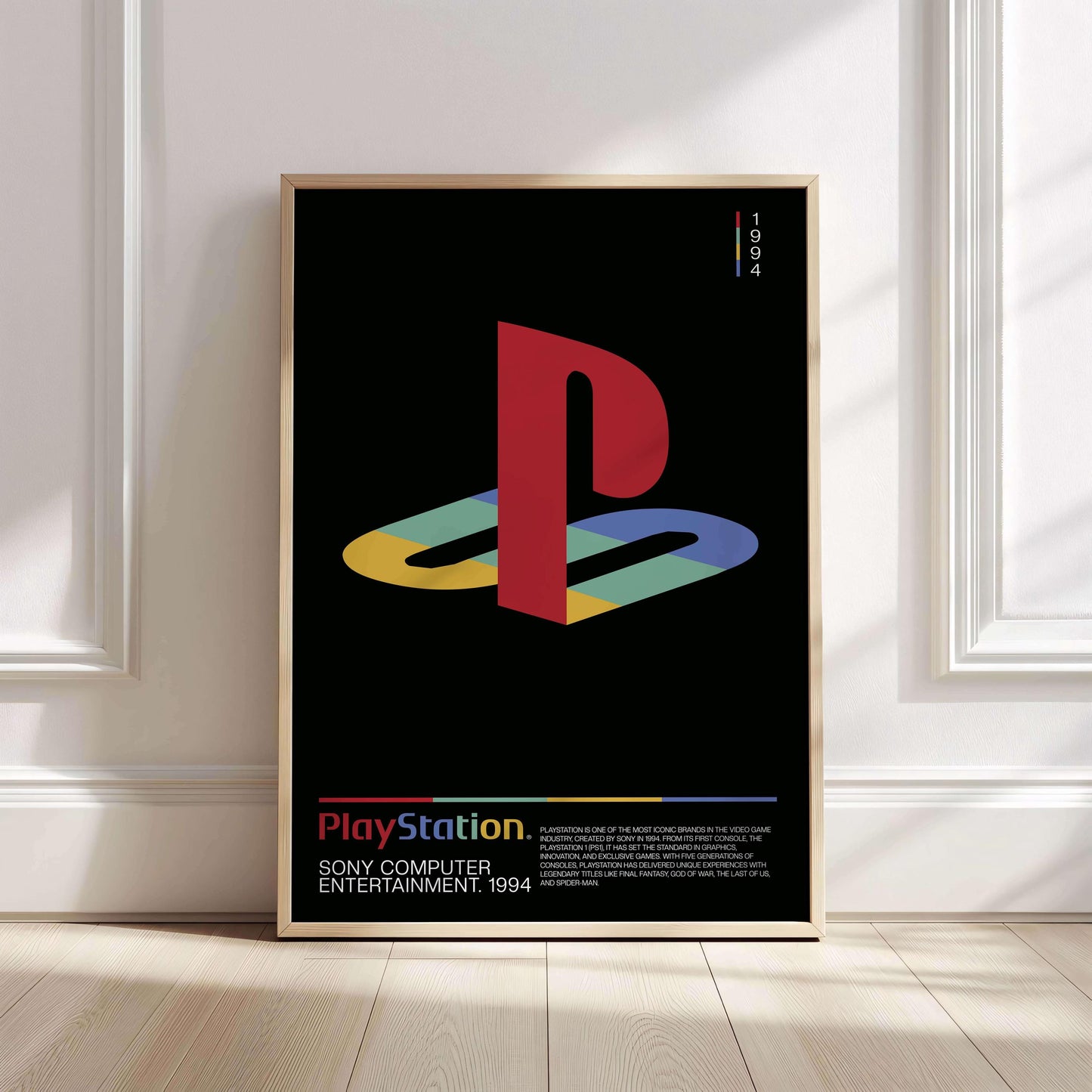 Playstation Logo Art Print Black, Modern Digital Poster For Gamers, Printable Ps Logo Wall Art