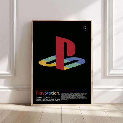 Playstation Logo Art Print Black, Modern Digital Poster For Gamers, Printable Ps Logo Wall Art