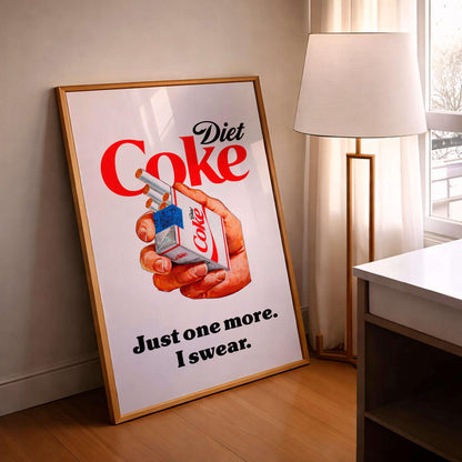 Diet Coke Poster, Minimalist Drink Print, Funny Diet Soda Lover Gift