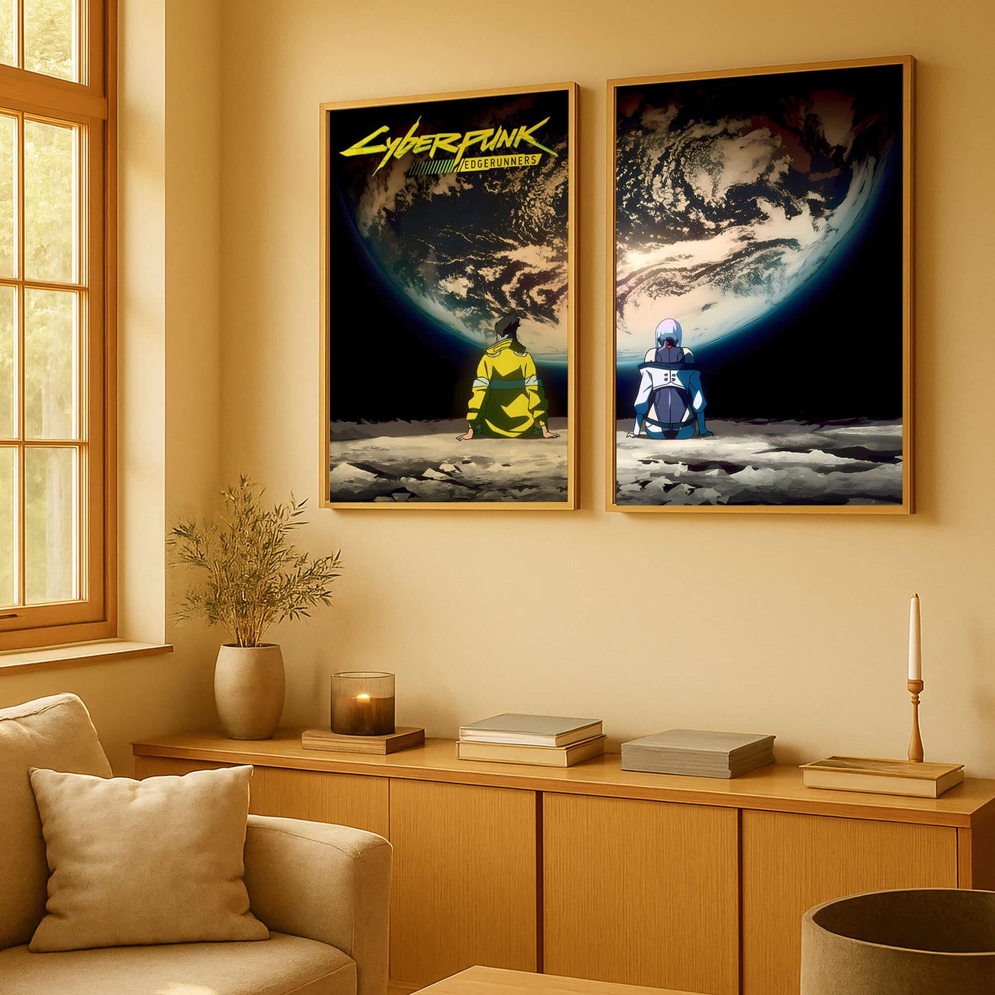Cyberpunk edgerunners Poster Art Print Set 2, Anime Wall Art Print