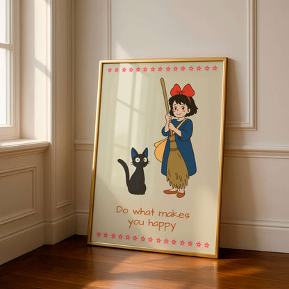 Poster Kiki's Delivery Service, Japanese Anime Art, Printed Wall Art