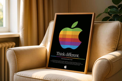 Epic Poster Logo Apple 1976 Black, Wall Decor, Logo Printable Art For Lovers & Office