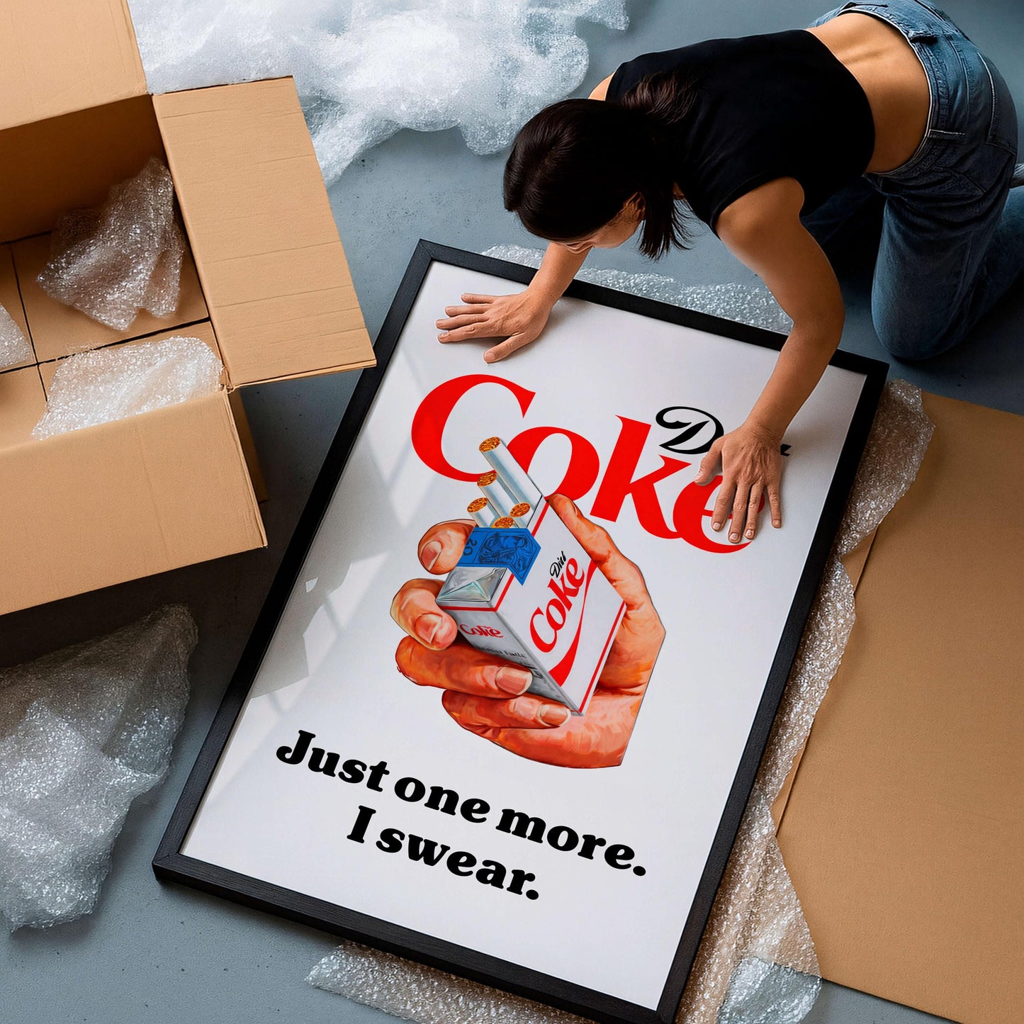 Diet Coke Poster, Minimalist Drink Print, Funny Diet Soda Lover Gift