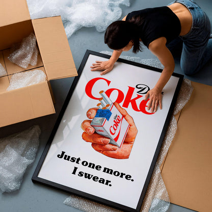 Diet Coke Poster, Minimalist Drink Print, Funny Diet Soda Lover Gift