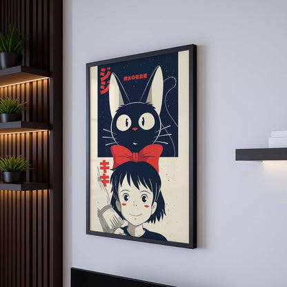 Poster Kiki's Delivery Service, Anime wall art, Gift Anime