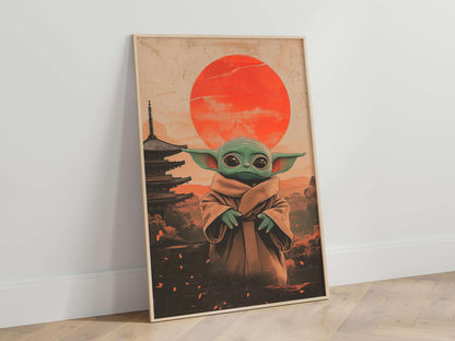 Japanese Sci, Fi Alien Art Print, Cozy Geek Room Decor